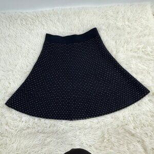 Ann Taylor Petite Wool Knit Mini Skirt A-Line Polka Dot Career Women's Size XXSP